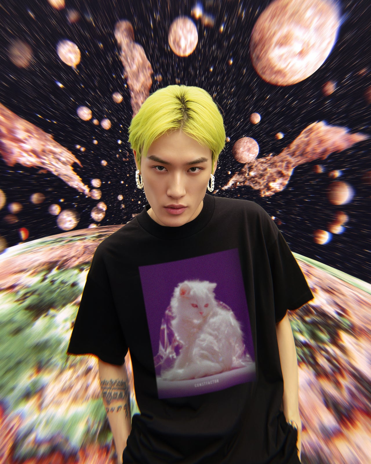 T셔츠【MEOWTAVERSE/PLASTIC SIREN】(7498262)블랙