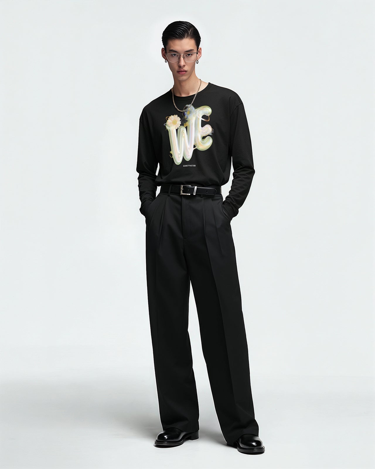 롱 슬리브 T셔츠【WE, UNDEFINED】(1810398)블랙