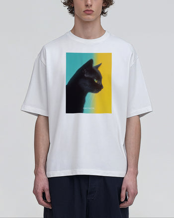 Tシャツ【Black Kitten】（6714011）ホワイト