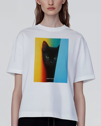 T-shirt [Black Kitten] (9655393) White