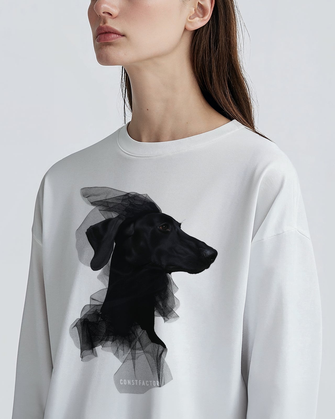 Long sleeve T-shirt [Lady Dog] (9122552) White