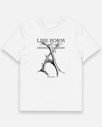 オーガニックコットンTシャツ【A：Life form Alphabet】（4977268）ホワイト