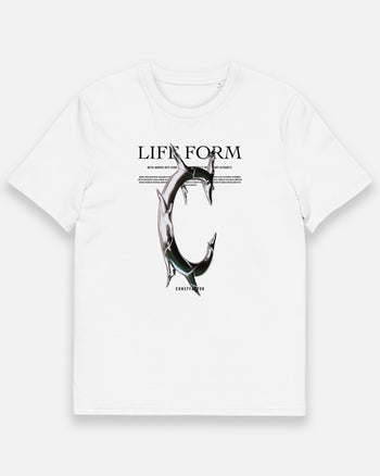 Organic cotton T-shirt [C: Life form Alphabet] (8373402) White