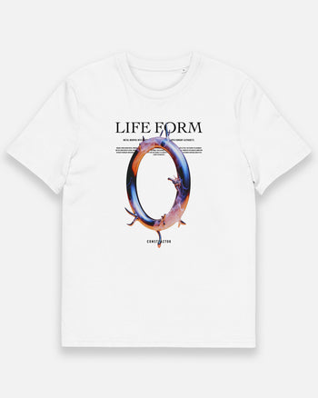 Organic cotton T-shirt [O: Life form Alphabet] (3011978) White