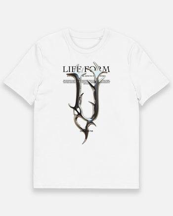 Organic cotton T-shirt [U: Life form Alphabet] (3208261) White