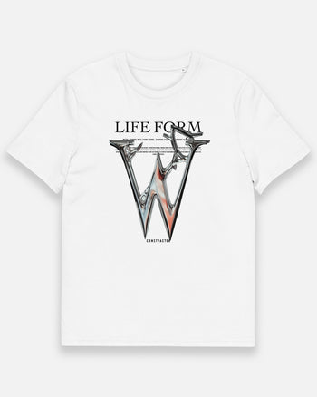 Organic cotton T-shirt [W: Life form Alphabet] (9798002) White